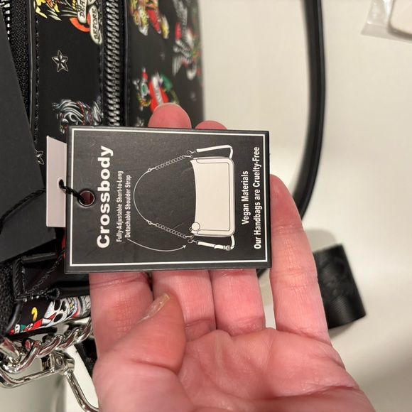 NWT Ed Hardy Black Skull Print Women's Crossbody Bag - Picture 6 of 6